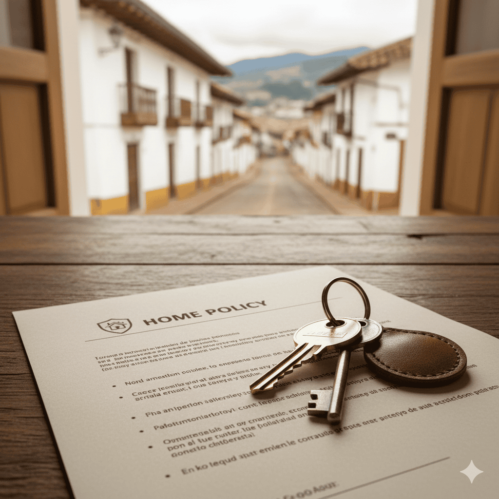 A graphic representing home insurance in Cuenca.