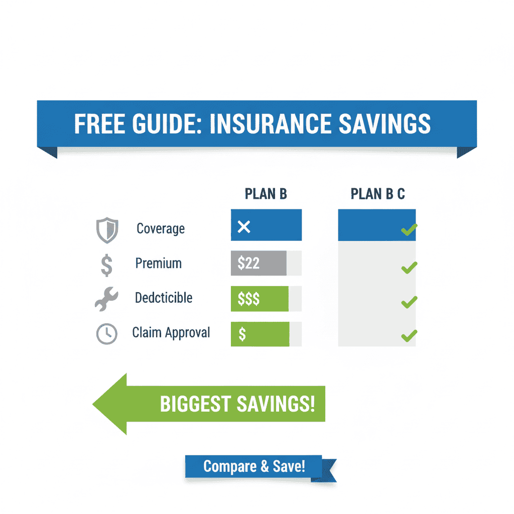 An insurance plan comparison chart.