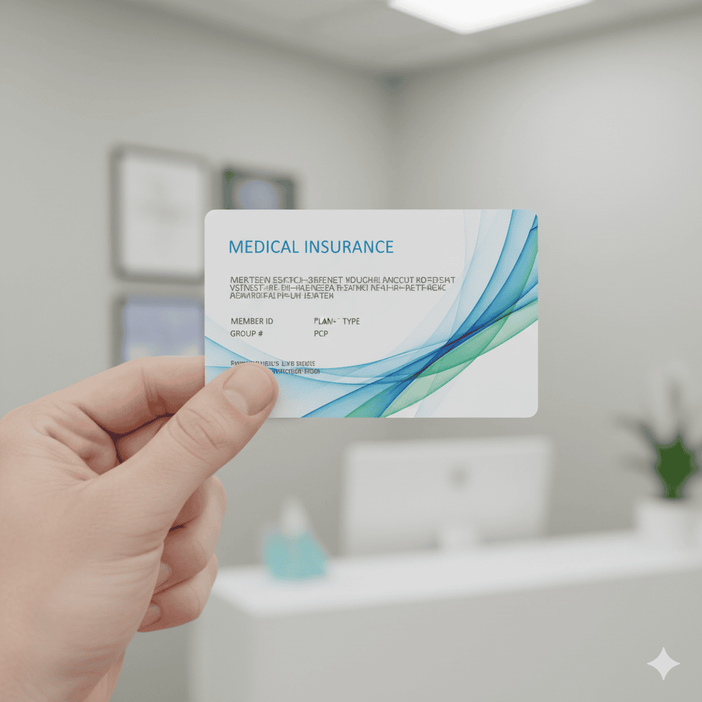 A sample medical insurance card.